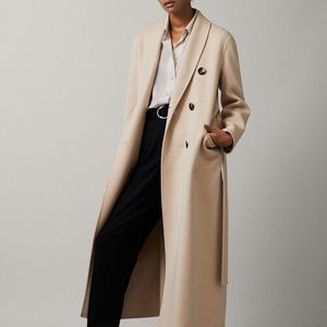 Massimo Dutti Double Breasted Wool Coat 